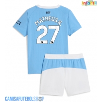 Camisa de time de futebol Manchester City Matheus Nunes #27 Replicas 1º Equipamento Infantil 2025-26 Manga Curta (+ Calças curtas)